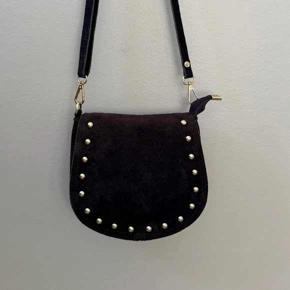 Persaman New York Elvira Brown Suede Studded Crossbody - Picture 9 of 15